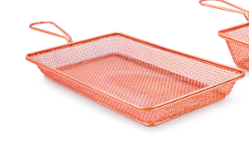 Rectangular Fry Serving Basket Copper