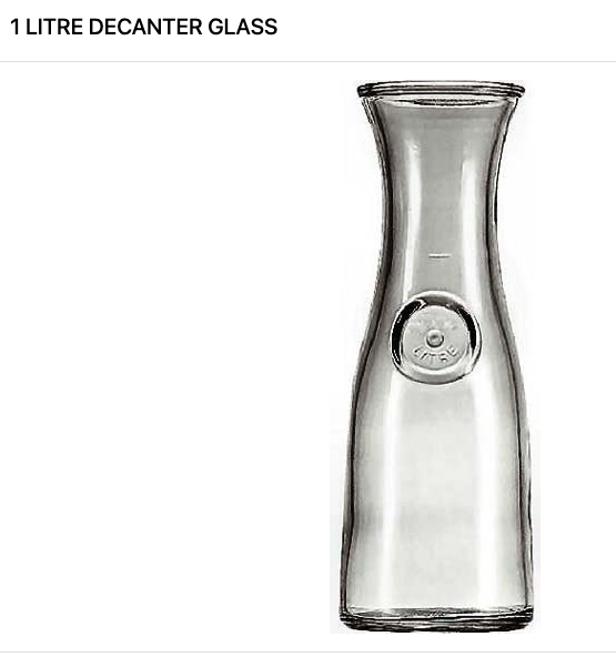 Bistro Glass Wine Carafe Decanter 1L