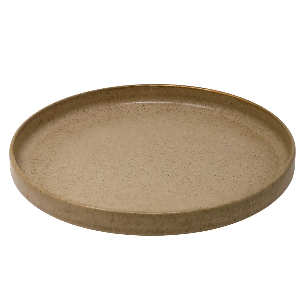 Panache 10.8" Obelisque Round Porcelain Plate - 12/Case - ELPS27 OBELISQUE