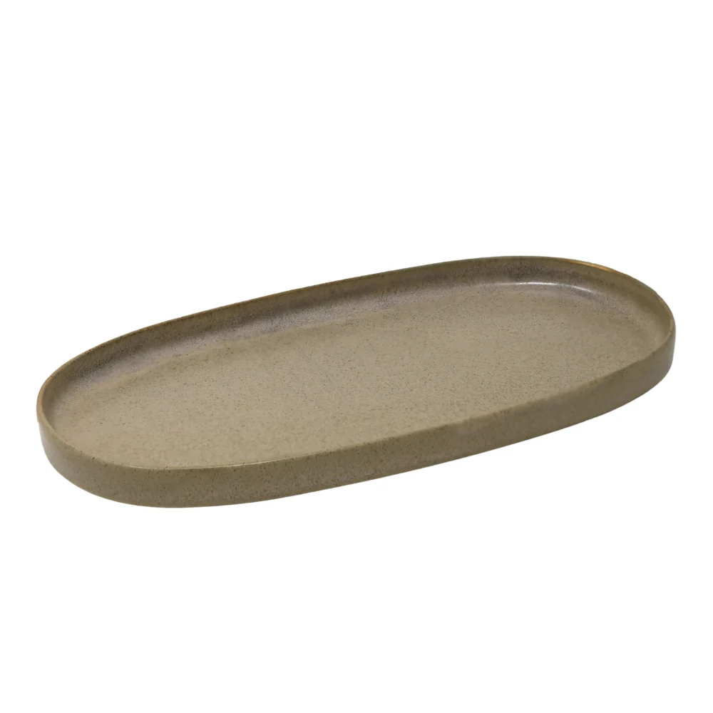 Panache Porcelain Oval Obelisque Light Plate - 11.8" x 5.9" | 12/Case | ELPS30OB