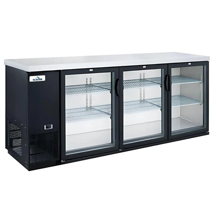 GLACIER BACK BAR REFRIGERATED COOLER 3 Door 73"x24"x38.7"