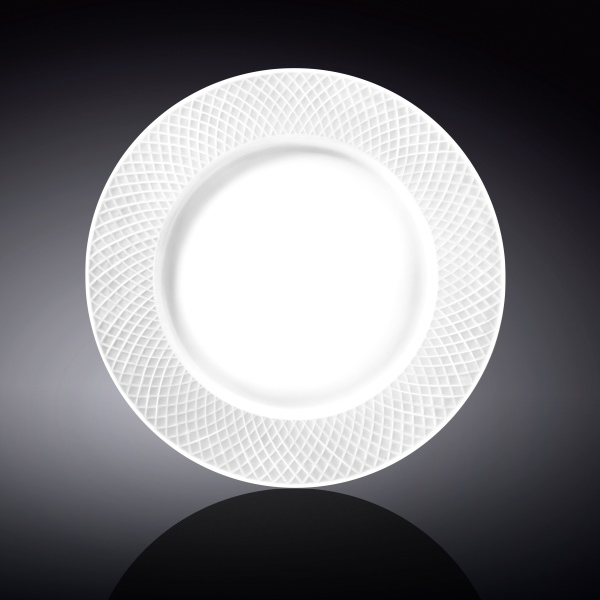 10" Rimmed Emboss Dinner Round Plate WL‑880.101.104 (OLD: 880101) | 6 Pieces