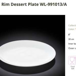 Porcelain Snack Plate 8" | 20 cm. Set of 6 (991013)
