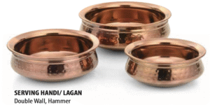 SS Handi Bowl D/wall Hammered - 13.25x6.25 cm., Rose Gold