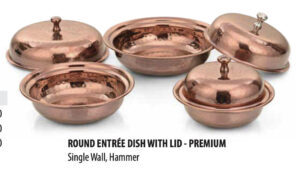 Premium Round Entree with Lid Rose Gold