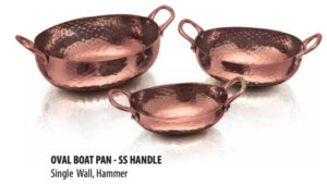 SS Oval Boat Pan Rose Gold 17 cm.