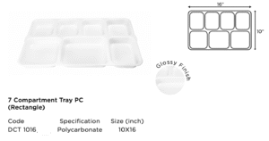 White 7 Compartment Plate