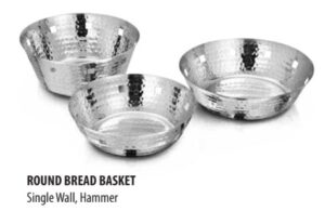 SS Bread Basket Hammered