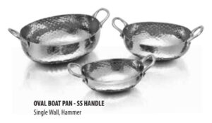 SS Oval Boat Pan Hammered